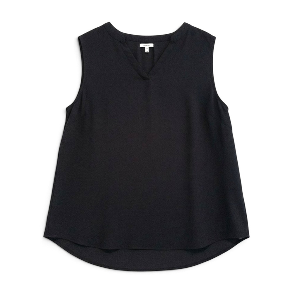 Maurices V-Neck Sheer Blouse Women 1X Black Minimalist Goth Whimsigoth